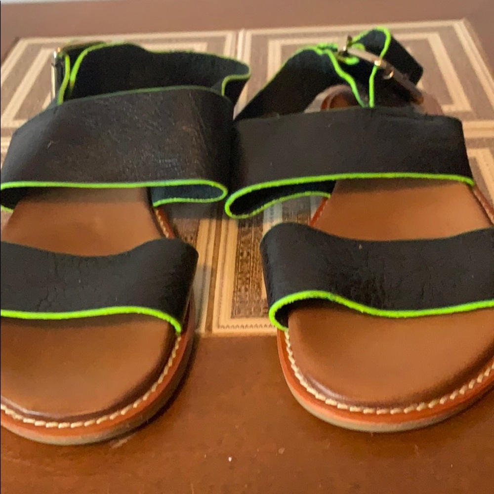 Black and green miz mooz sandals